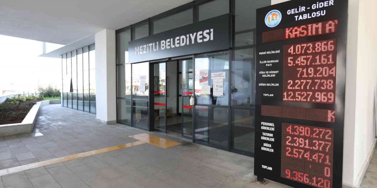 Mezitli Belediyesinin gelir-gider tablosu örnek oluyor