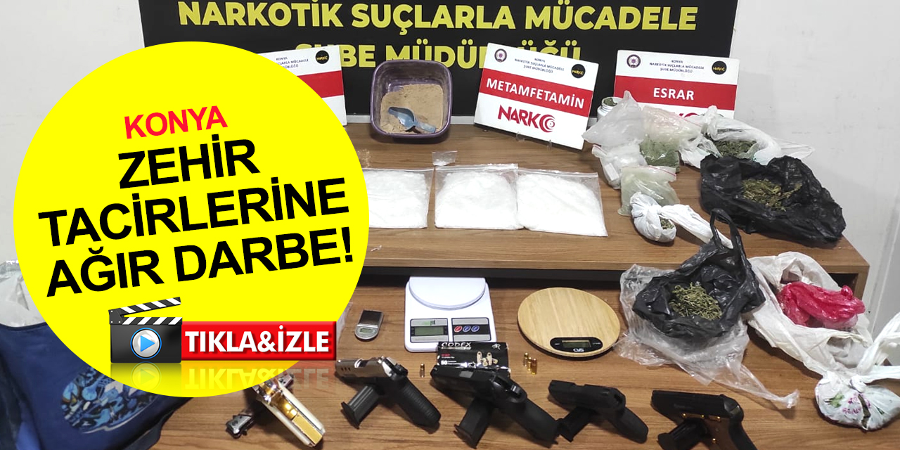 Konya Hocacihan'da yüklü miktarda uyuşturucu ele geçirildi! 9 gözaltı