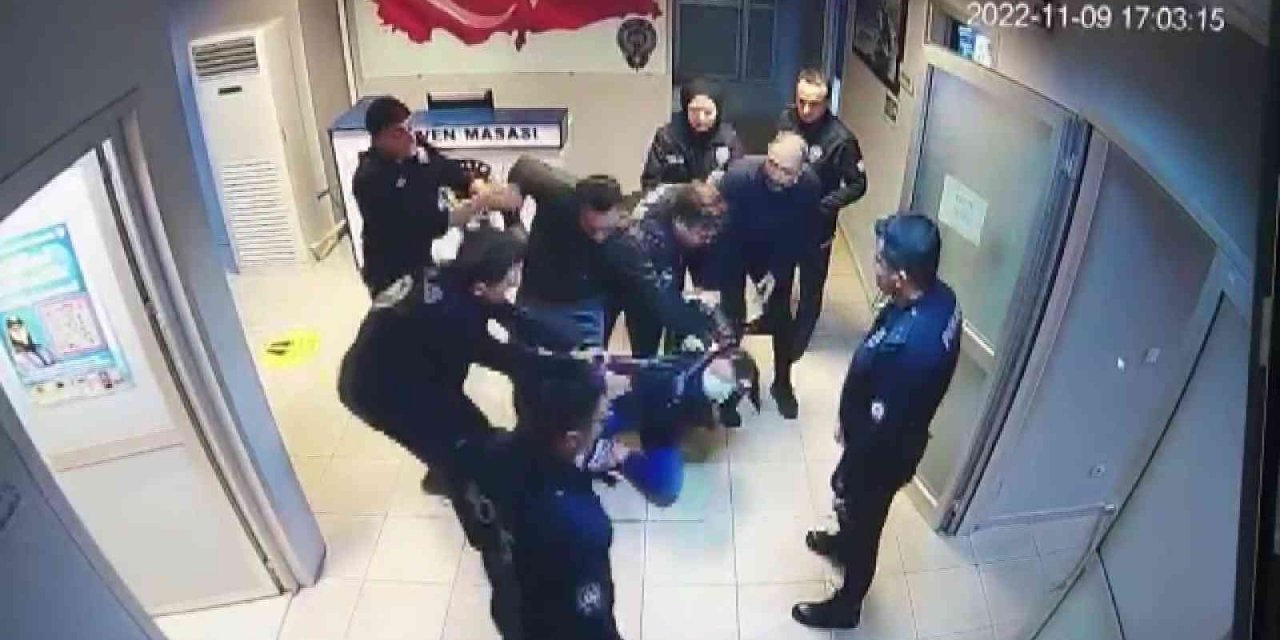 Emre Aşık’ın eski eşi Yağmur Sarnıç’ın Maltepe’de polis merkezini birbirine kattığı anlar kamerada