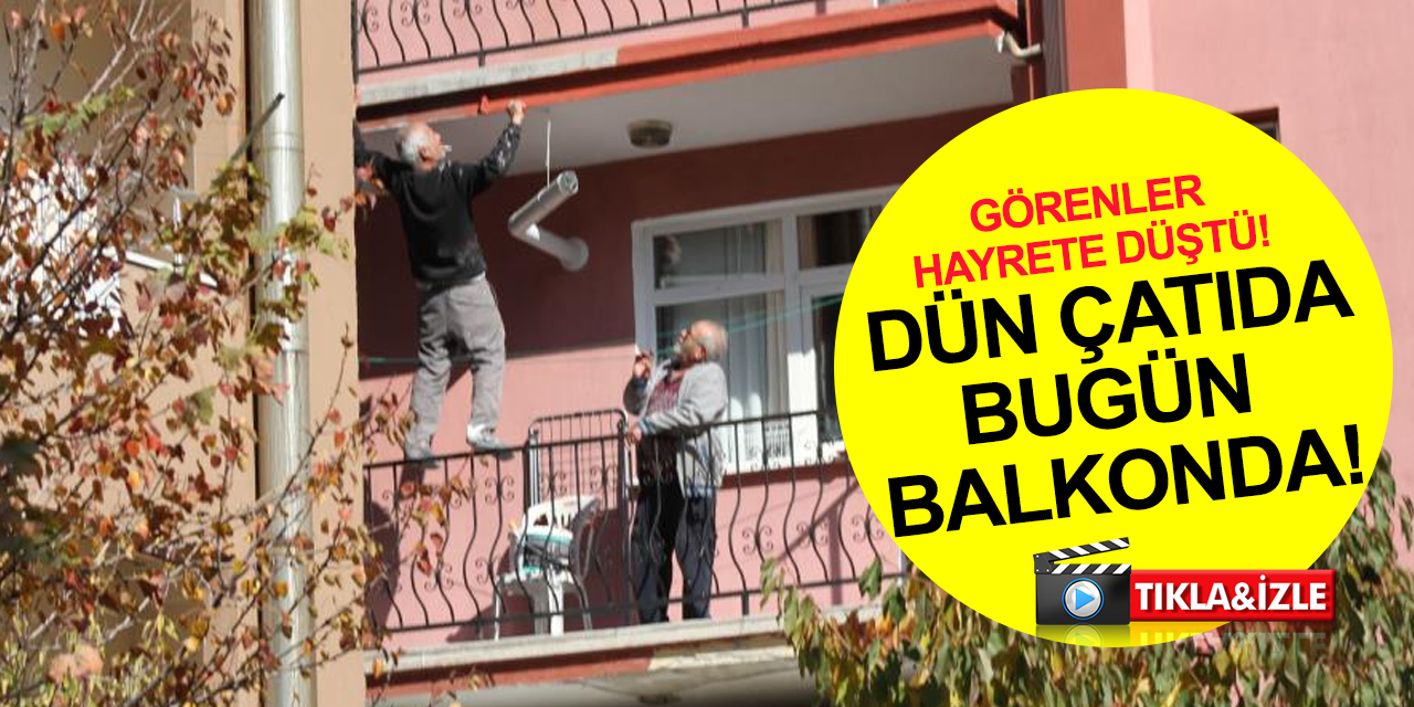 Konya'nın korkusuz inşaat ustası bu kez de böyle görüntülendi!