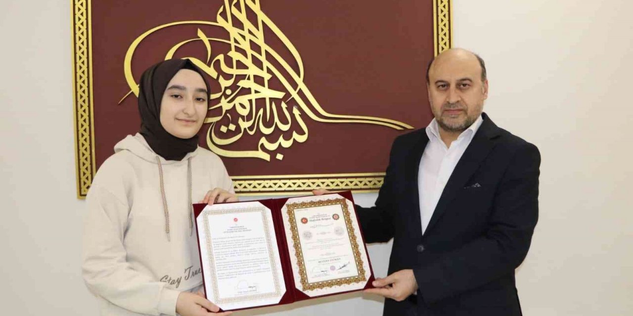 LGS şampiyonuna hafızlık belgesi