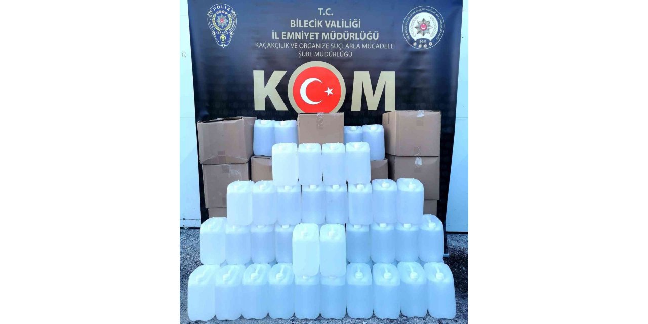 Bilecik’te 120 bidon etik alkol ele geçirildi