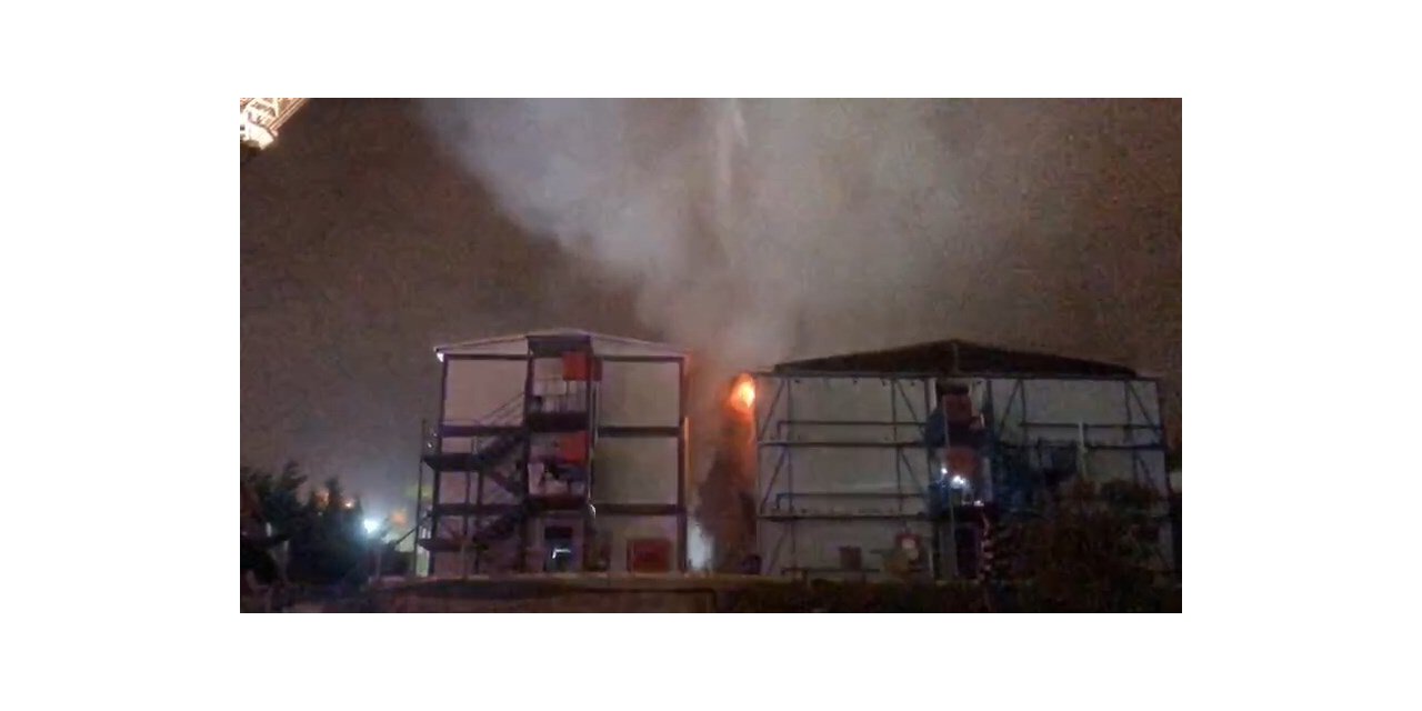 Ataşehir’de inşaat şantiyesinde korkutan yangın