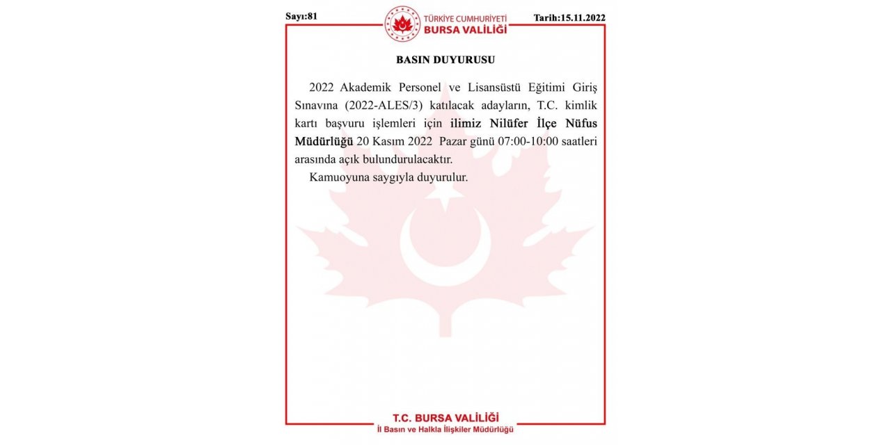 ALES adayları dikkat...