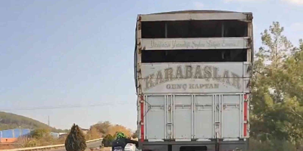 Aydın-Muğla karayolunda bisikletle tehlikeli yolculuk kamerada