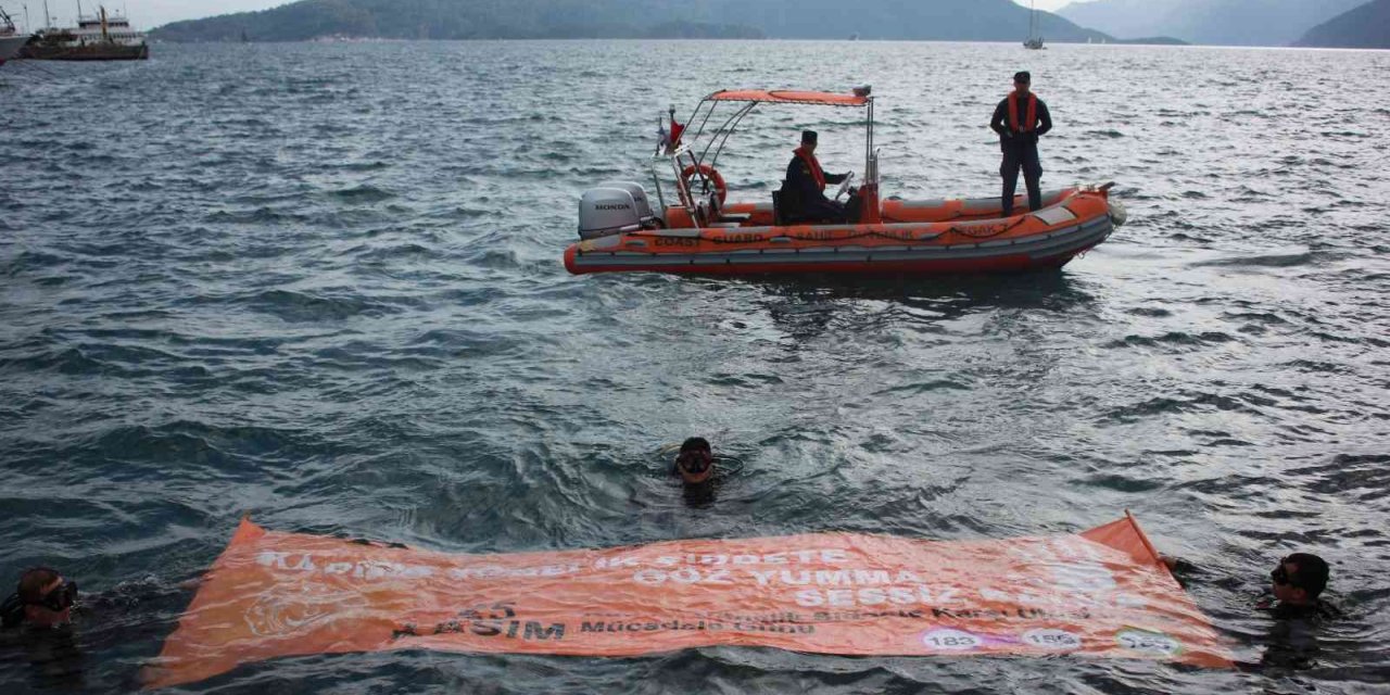 Sahil Güvenlik ekipleri bu kez kadına şiddeti önlemek için daldı