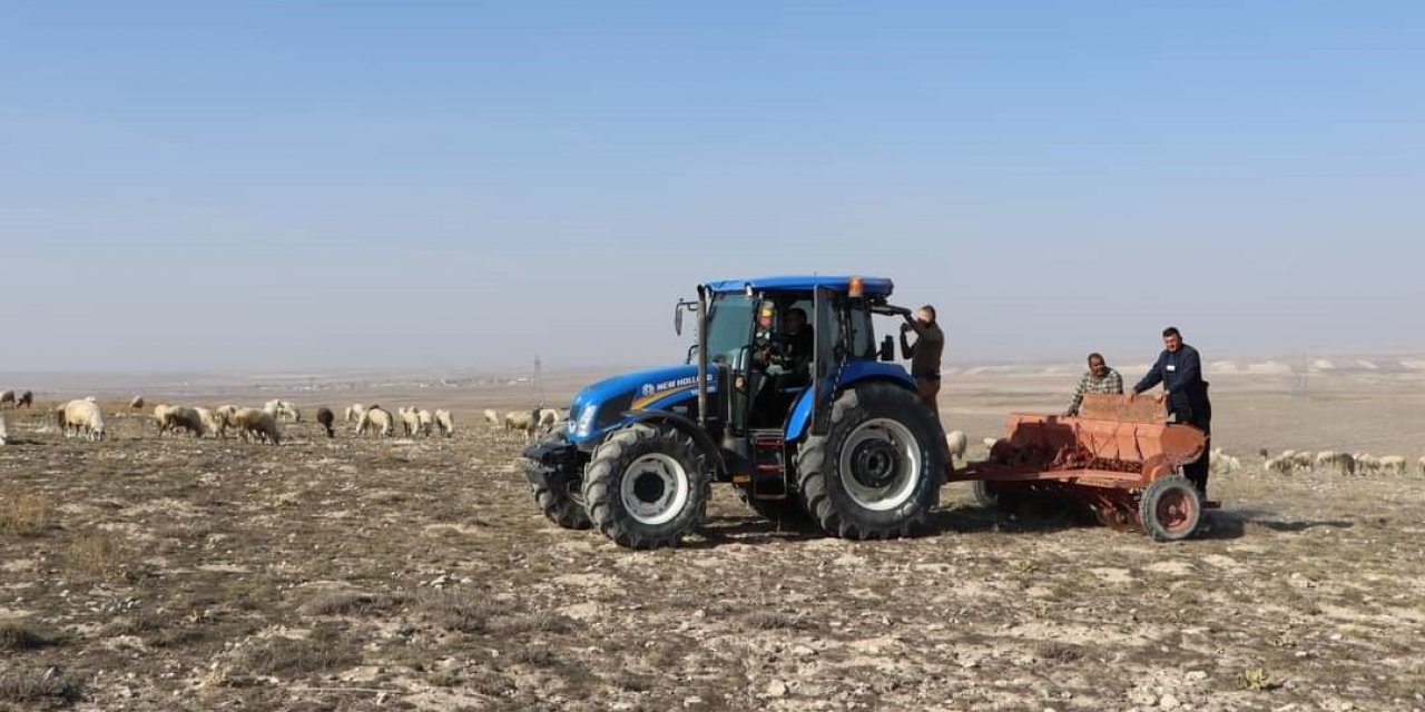 Emirdağ’da sulu ve kuru buğday çeşitlerinin deneme ekimi yapıldı