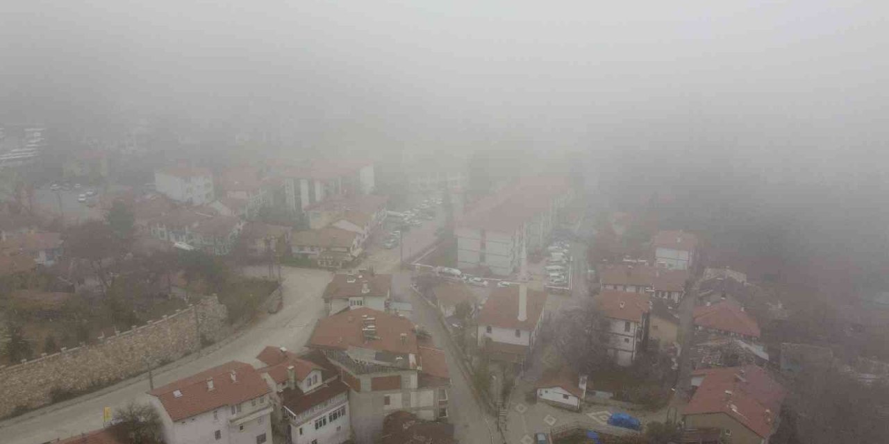 Sisle kaplanan Mudurnu havadan görüntülendi