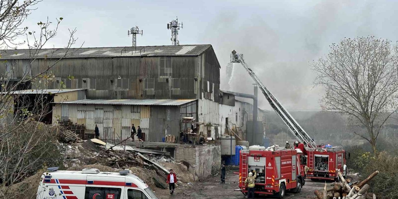 Pendik’te çinko ve kaplama fabrikası alevlere teslim oldu