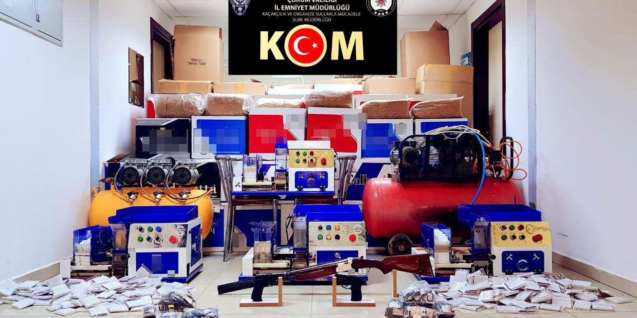 Çorum’da kaçak makaron sigara operasyonu
