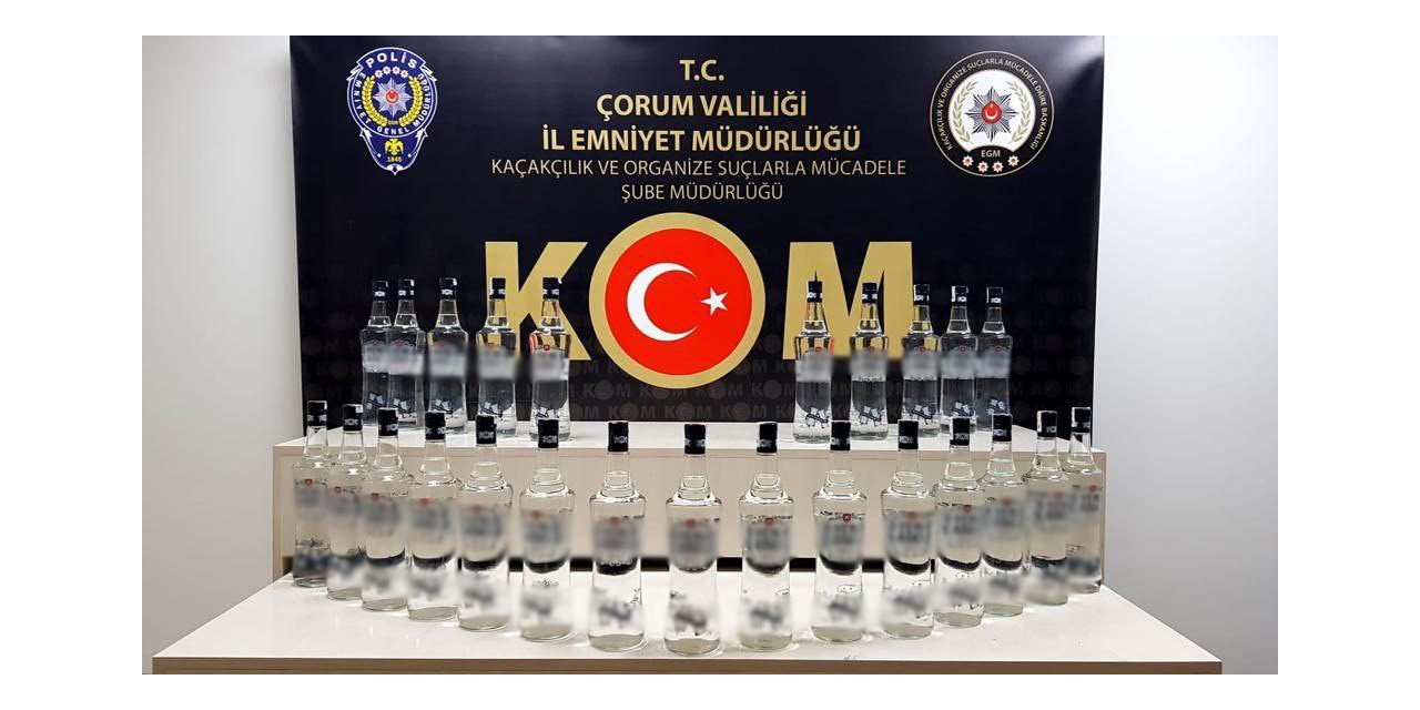 Otobüs terminalinde kaçak içki yakalandı