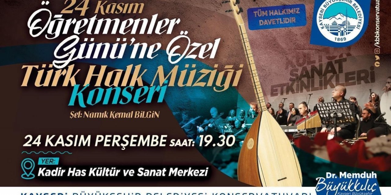 Büyükşehir’den öğretmenlere özel Türk Halk Müziği konseri