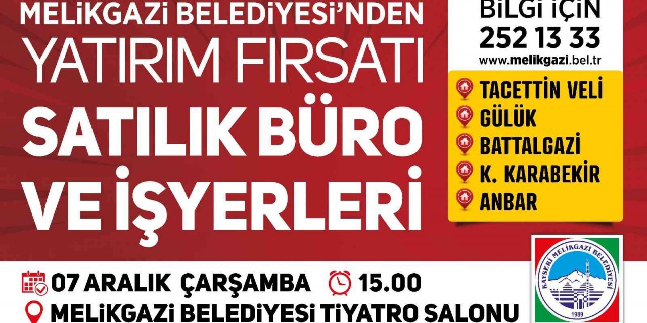 Melikgazi’den 22 Adet Ofis ve İşyeri İhalesi