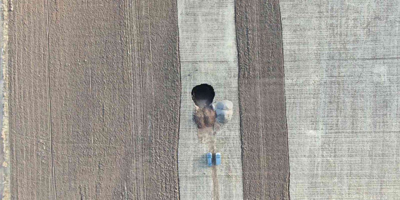 15 metre ile obruğun içerisine düşmekten kurtuldu