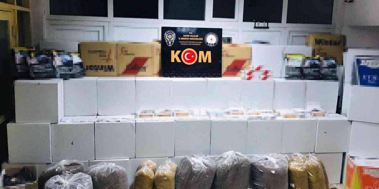 Hatay’da kaçak tütün ve makaron operasyonu