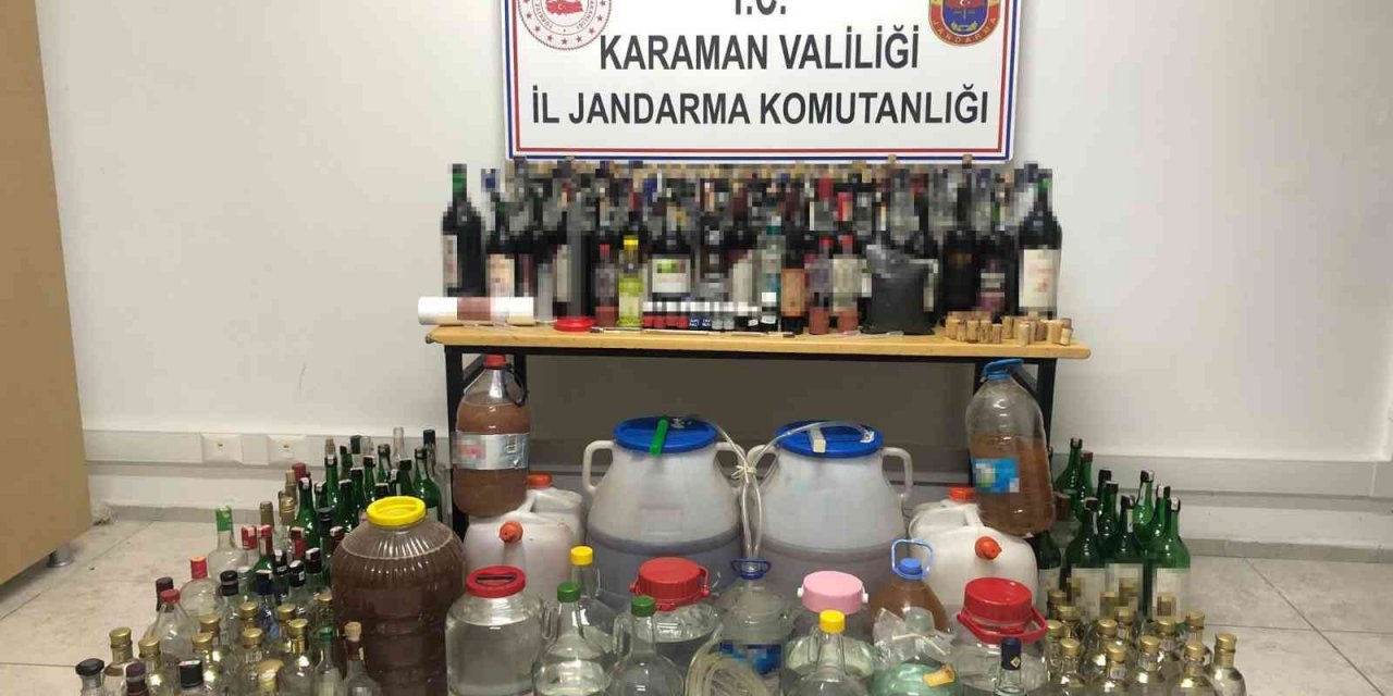 Karaman’da yılbaşı öncesi 300 kilo kaçak içki ele geçirildi