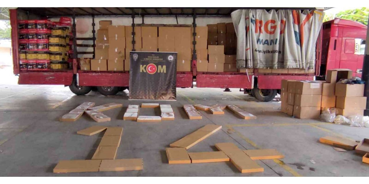 Koliler içerisine gizlenmiş 7 milyon 645 bin kaçak sigara ele geçirildi