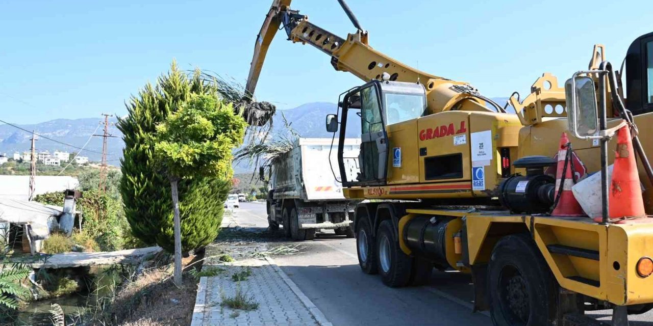 Demre’de yağmur suyu kanalları temizleniyor