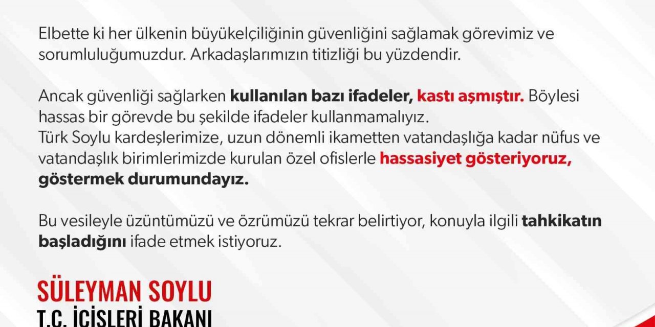 Bakan Soylu, Uygur Türkleri ile polis arasında yaşanan olaydan dolayı üzüntüsünü dile getirdi