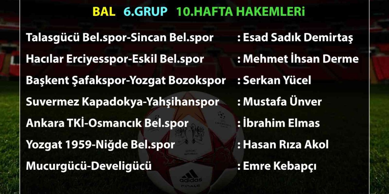BAL’da 10. hafta hakemleri açıklandı