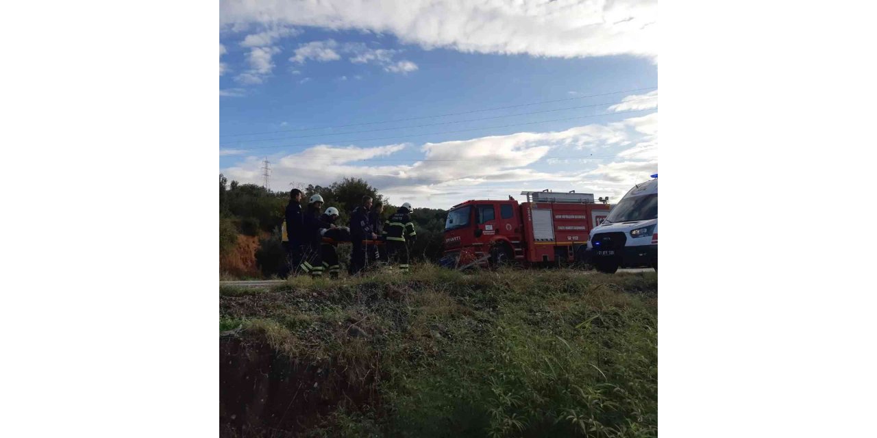 Otomobil şarampole yuvarlandı, sürücü yaralandı