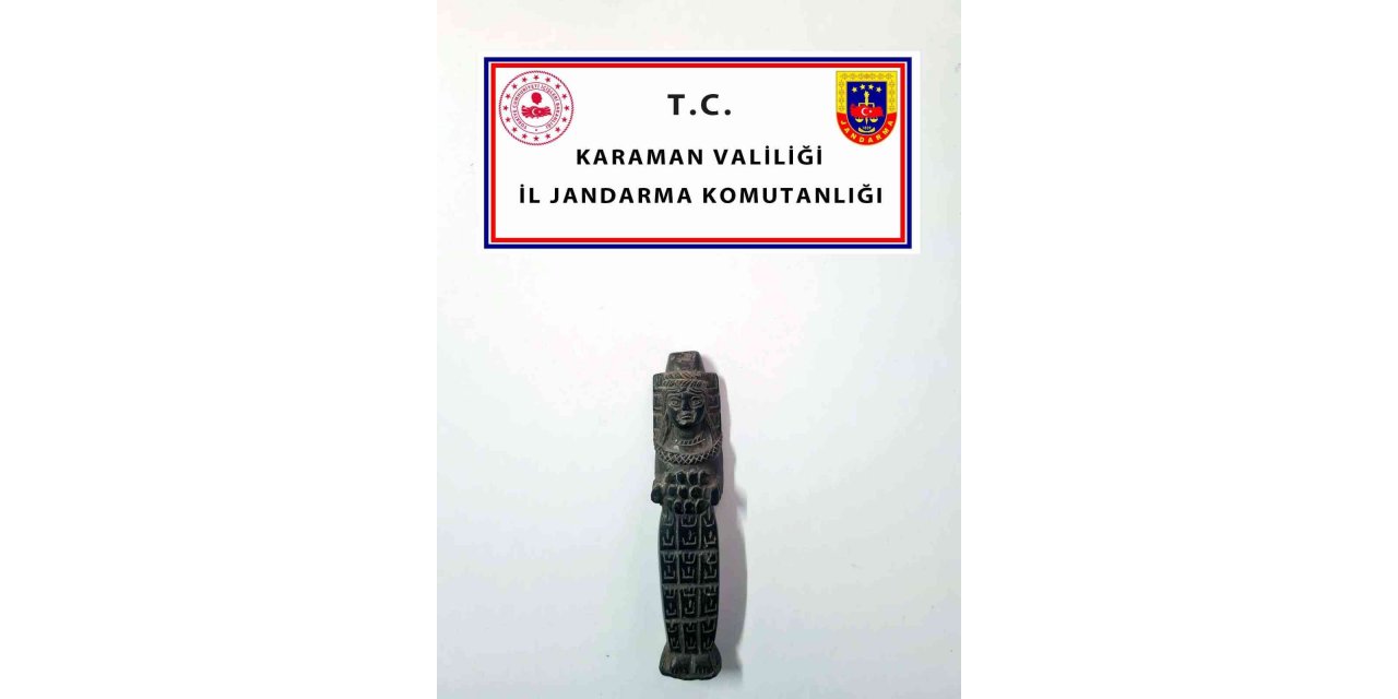 Karaman’da Roma dönemine ait heykel ele geçirildi