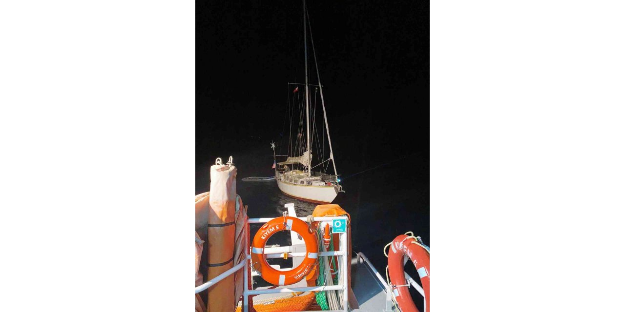 Sürüklenen tekne KIYEM ekiplerince kurtarıldı