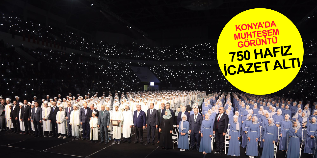 Konya'da müthiş bir Kur'an gecesi! Mustafa Büyükkaplan Hafız Proje Ortaokulu ve Lisesi’nden 750 hafız icazet aldı