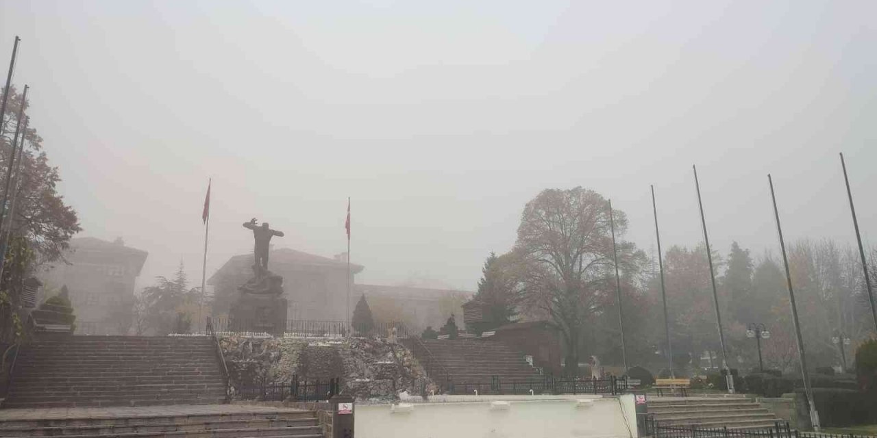 Tarihi Karahisar Kalesi sis yüzünden görünmez oldu