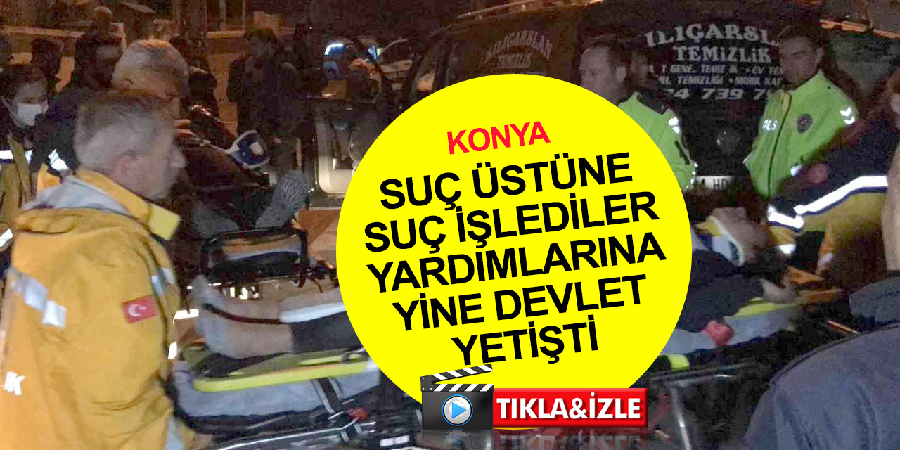 Konya'da polise ateş açıp kaçan suç makineleri duvara çarpınca yakalandı! Araçtan 9 kilo uyuşturucu çıktı