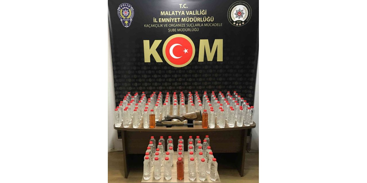 Malatya’da 72 litre sahte alkol ele geçirildi