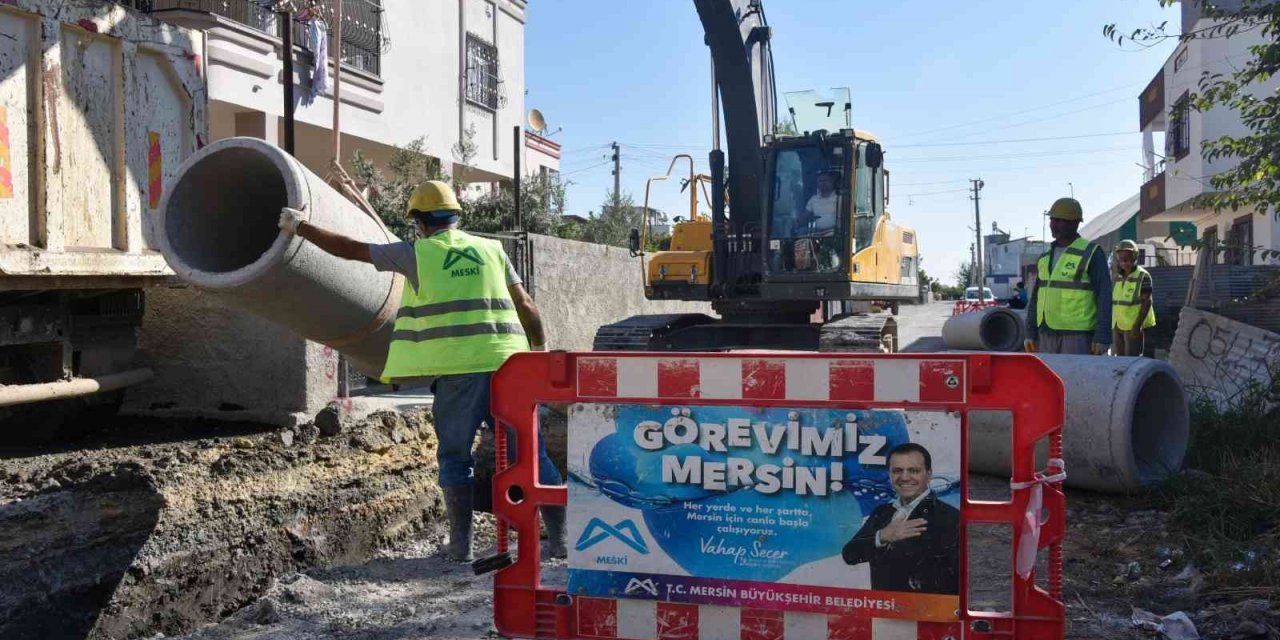 MESKİ, Tarsus’ta yağmur suyu çalışmalarına devam ediyor