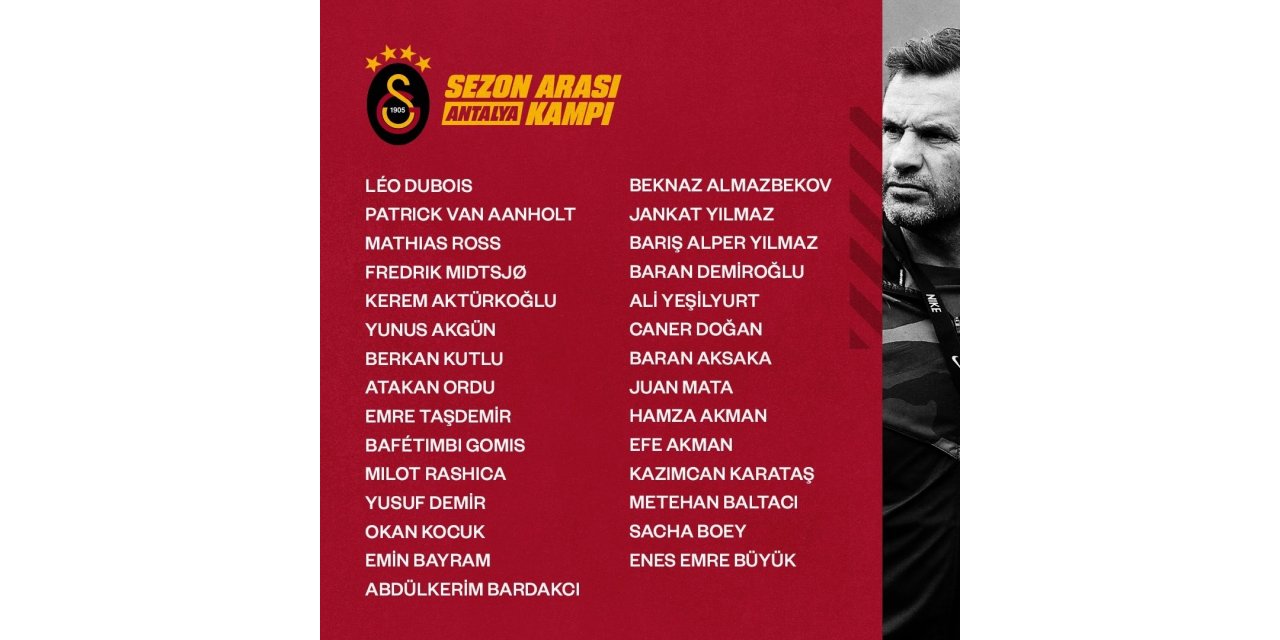 Galatasaray’ın Antalya kamp kadrosu belli oldu