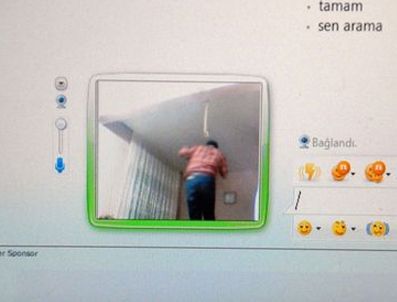 Eşinin intiharını internetten canlı izledi