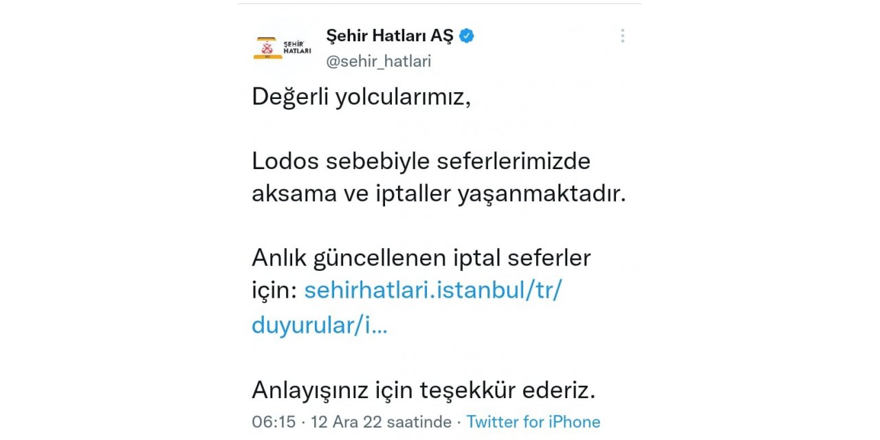 İstanbul’da deniz ulaşımına lodos engeli