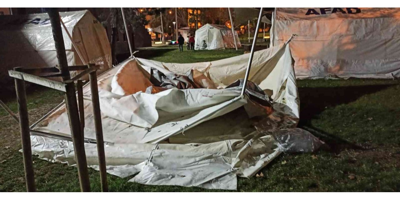 Düzce’de çadırları lodos vurdu