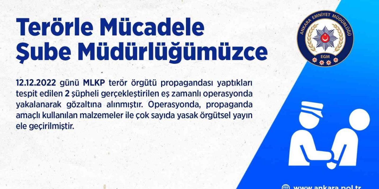 Terör örgütü MLKP propagandası yapan 2 şüpheli gözaltına alındı