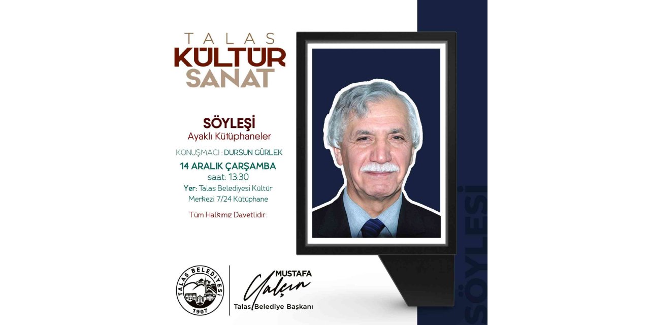 Dursun Gürlek, ‘Ayaklı Kütüphaneleri’ anlatacak