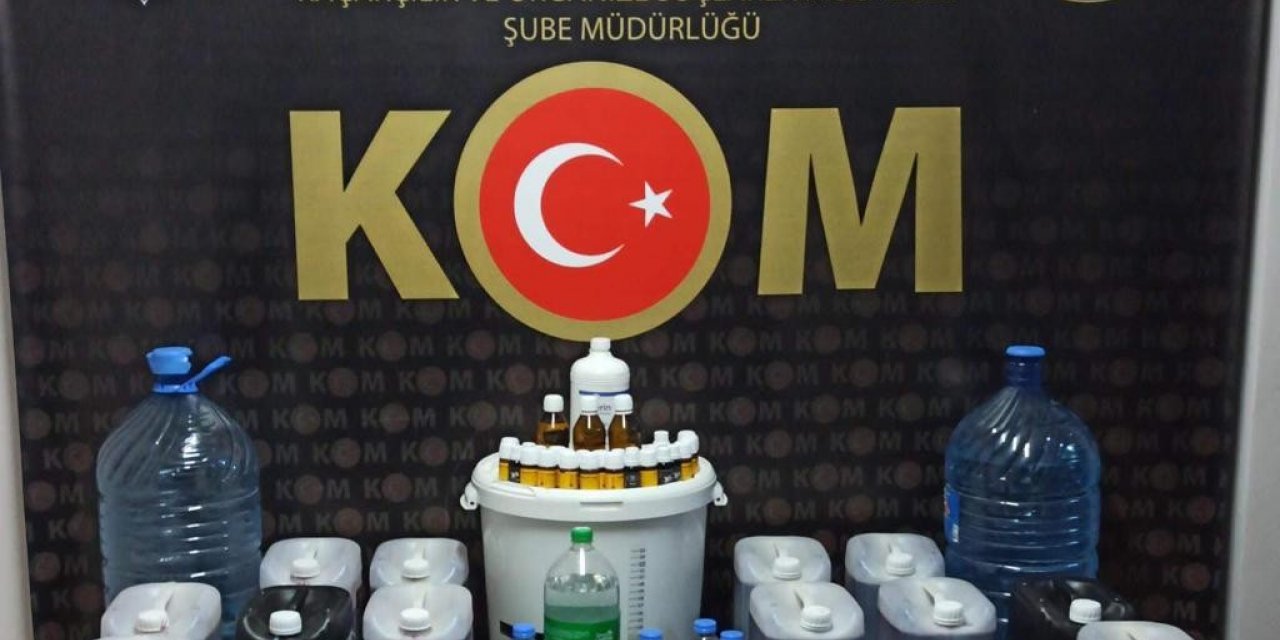 Malatya’da 128 litre sahte alkol ele geçirildi
