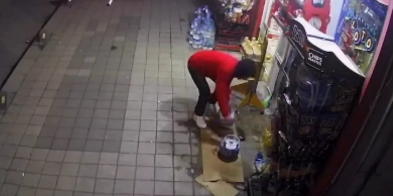 Çatalca’da piknik tüpü hırsızlığı kamerada