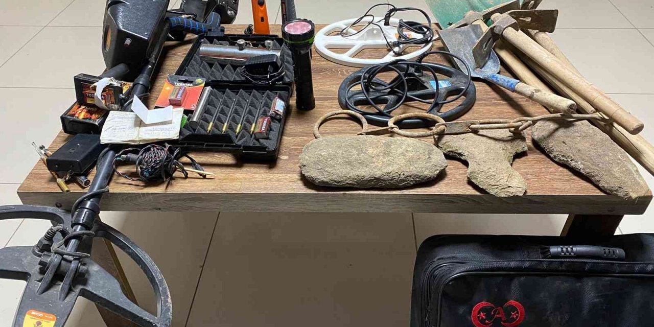 Kaçak kazı yapan şahıslara suçüstü