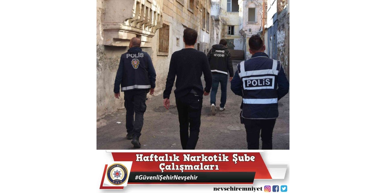 Nevşehir’de 21 narkotik olayda 32 şahsa işlem yapıldı