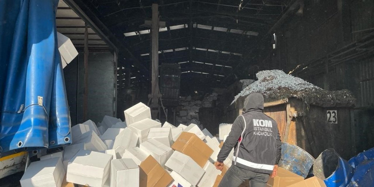 İstanbul’da ele geçirilen 123 ton kaçak tütün ve tütün mamülleri imha edildi
