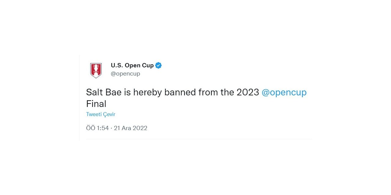 Nusret’in, U.S. Open Cup finaline girişi yasaklandı