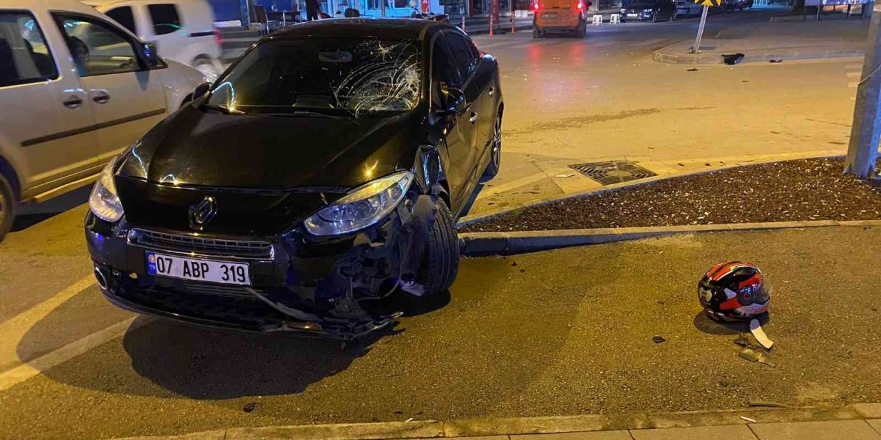 Otomobil ile motosiklet çarpıştı: 1 yaralı