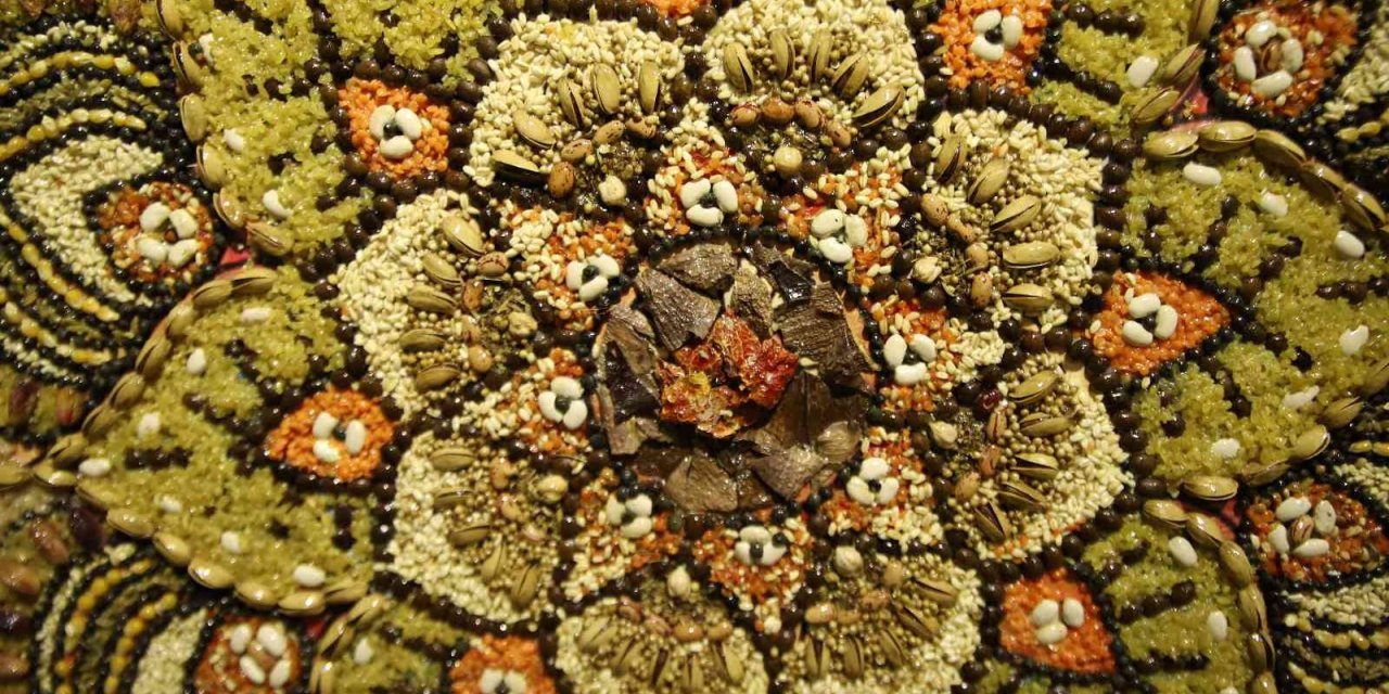 Baklagil çeşitleriyle mozaik yaptılar