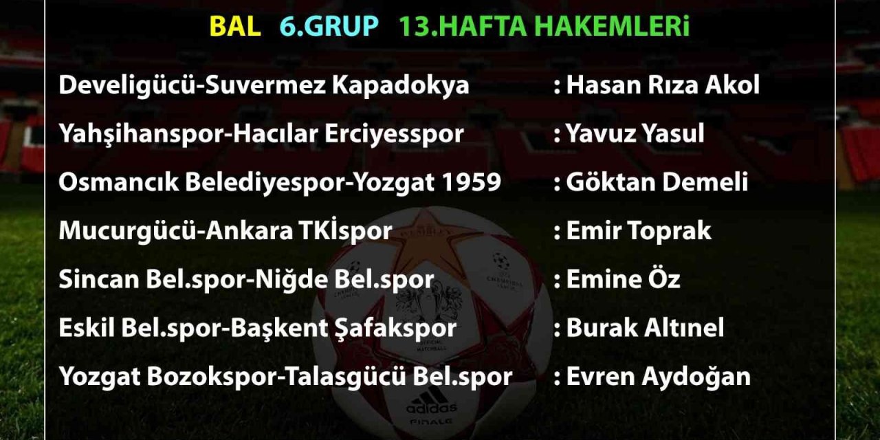 Bozokspor - Talasgücü maçının hakemi Evren Aydoğan