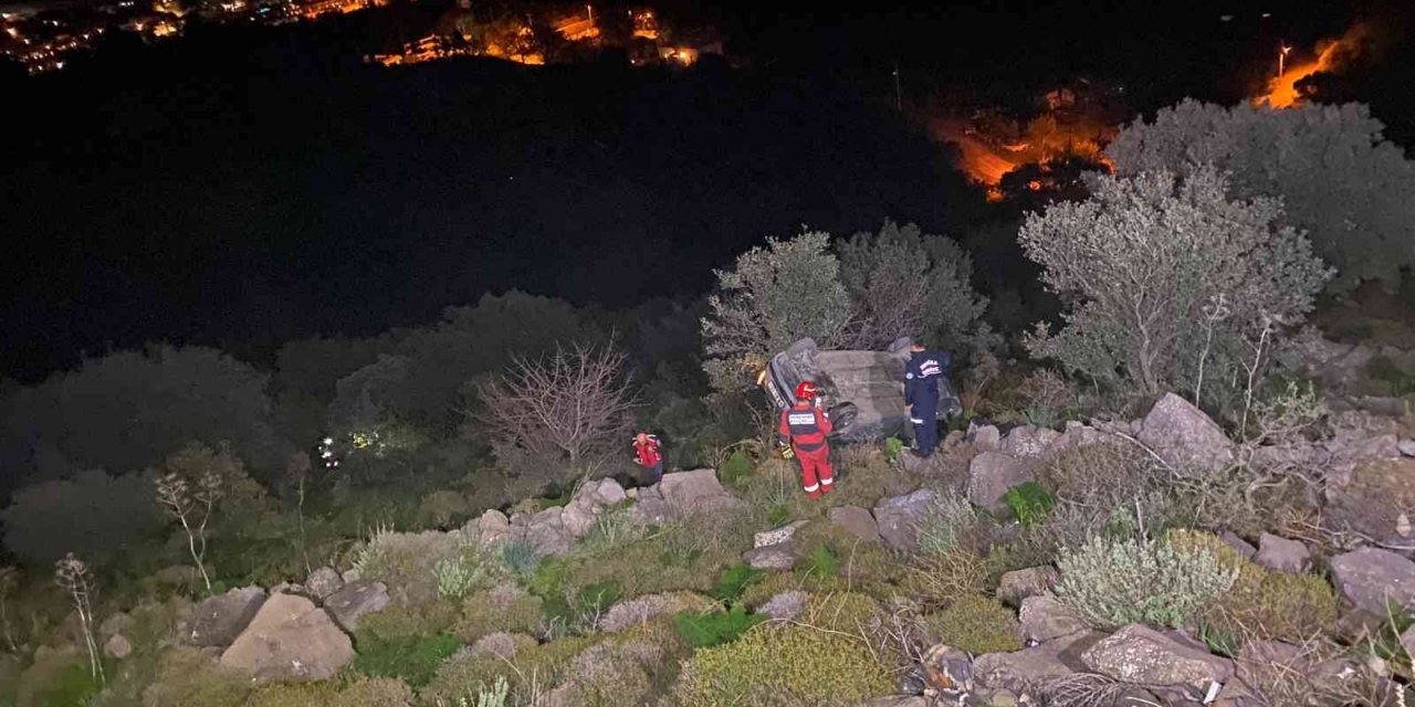 Otomobil şarampole düştü