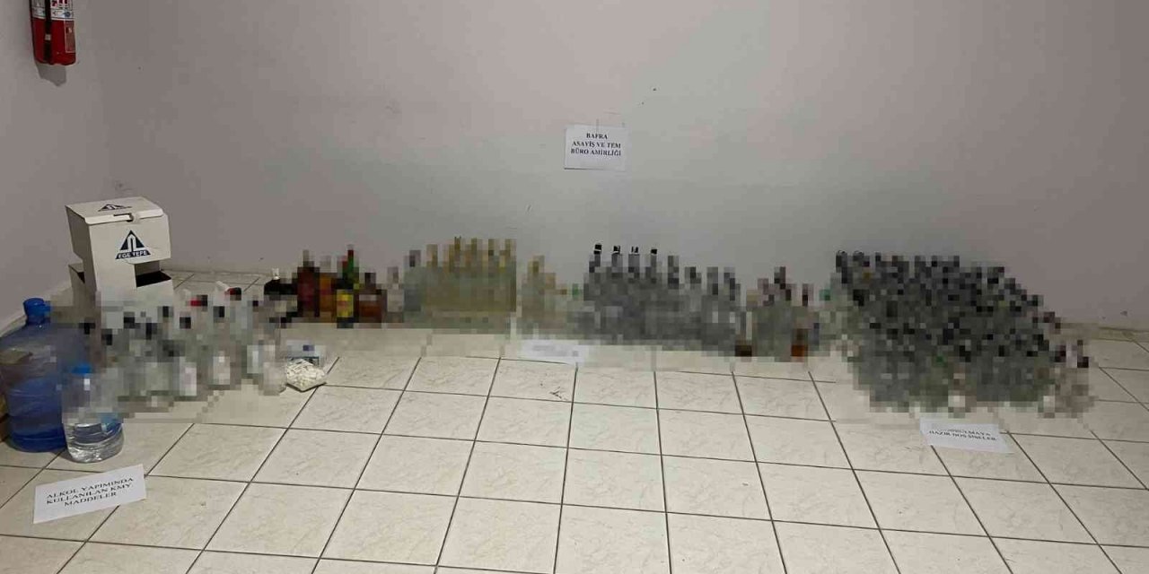 Bafra’da sahte içki operasyonu: 2 gözaltı
