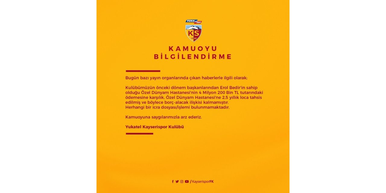Kayserispor, eski başkana loca sattı